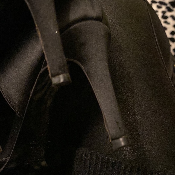 Vera Wang Black Satin D’Orsey Heels with Rhinestone Buckles - Picture 6 of 6